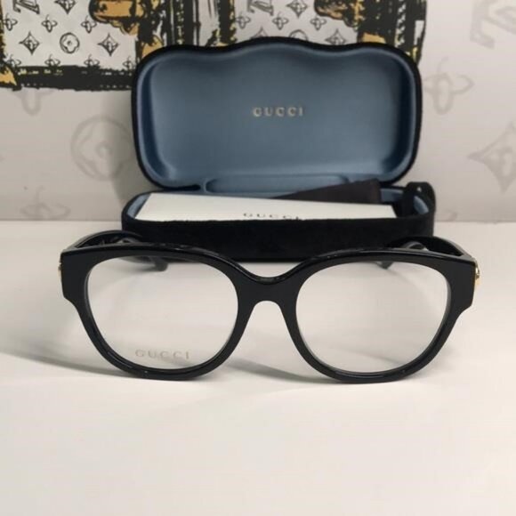 New Authentic Gucci Black Oversized Glasses GG1411O 004 - Picture 8 of 13